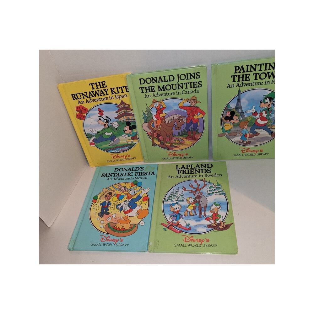 Lot 5 Vintage 1991 Disney Small World Library HC Books Never Read Rare